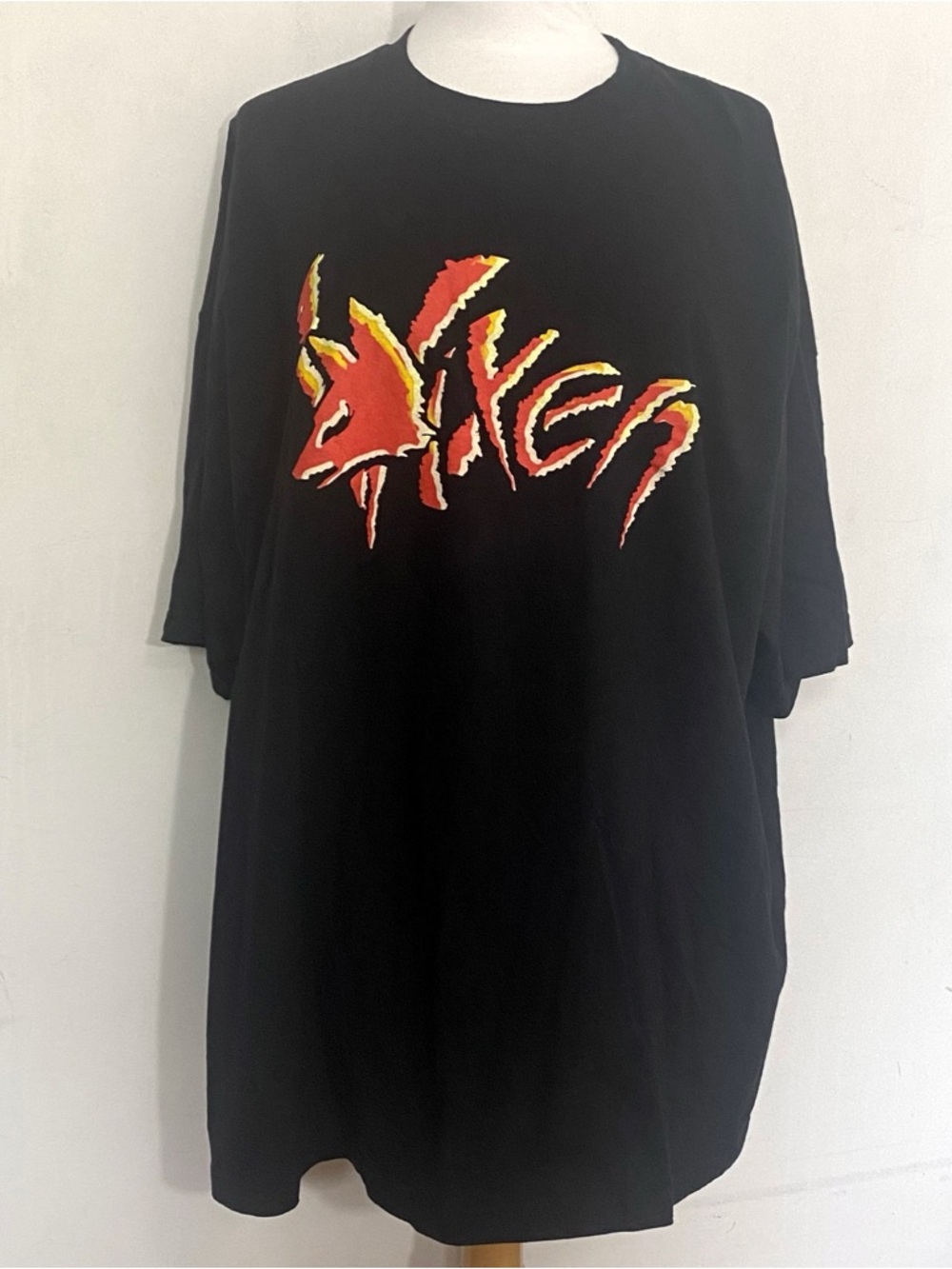 Vixen Band Gilden 100% Black Graphic Tee with Red & Yellow Fox Motif 3X